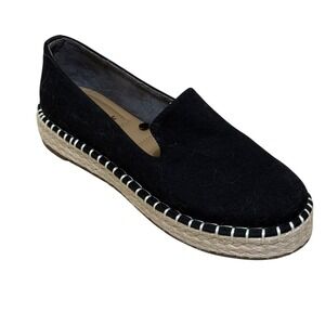 JOIE Loafers Women 6.5 Black Cara Espadrille Slip On Coastal Chic Casual Peasant